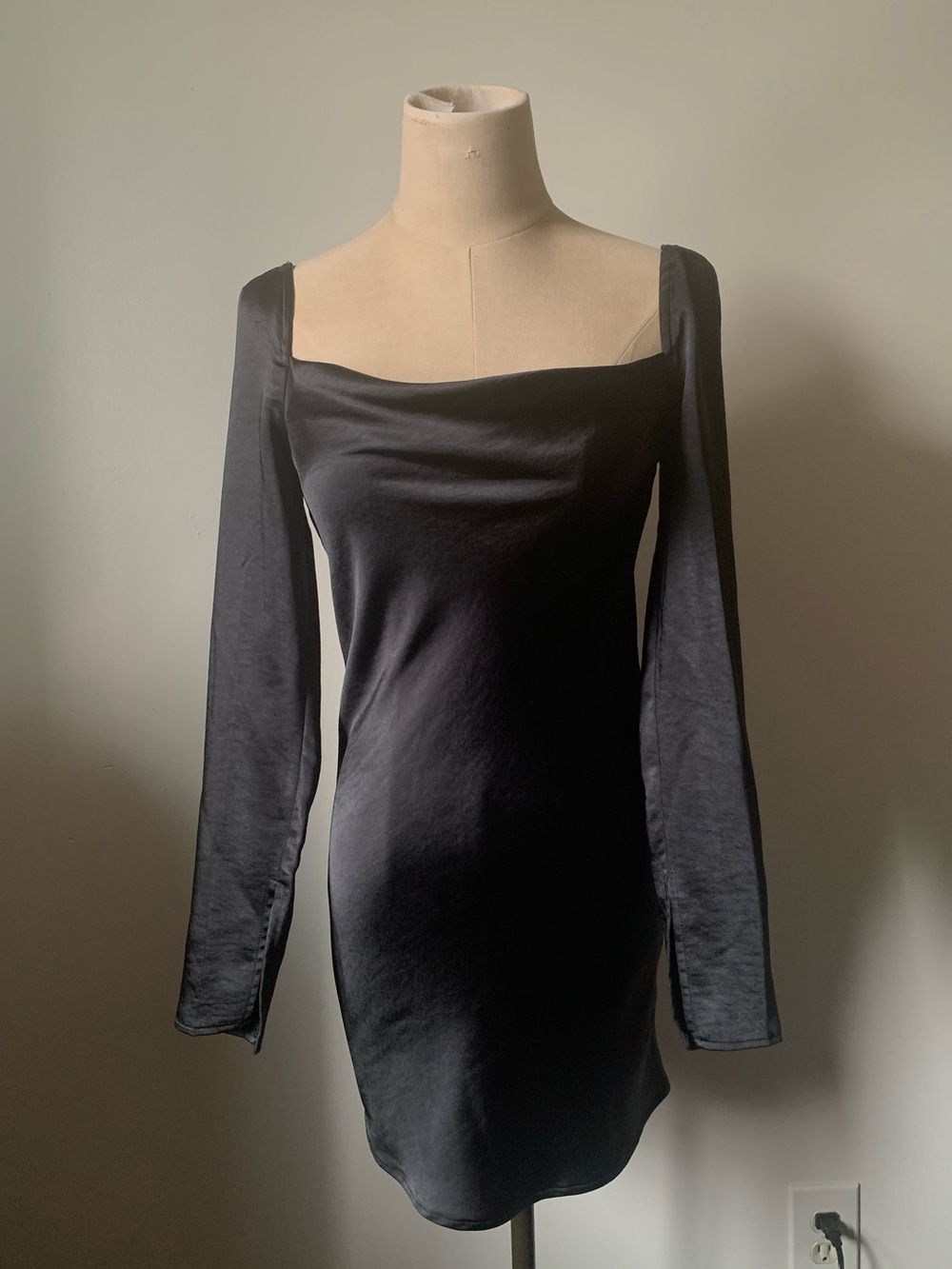 Princess Polly Black Satin Mini Dress